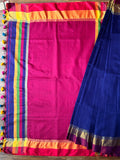 Baha Silk Saree - Blue & Pink