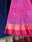 Baha Silk Saree - Light Pink & Blue