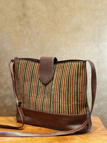 Leather 2 Compartment Bag - Green