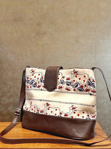 Leather 2 Compartment Bag - Off White