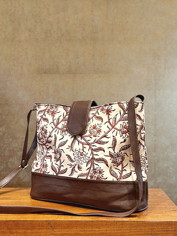 Leather 2 Compartment Bag - Off White