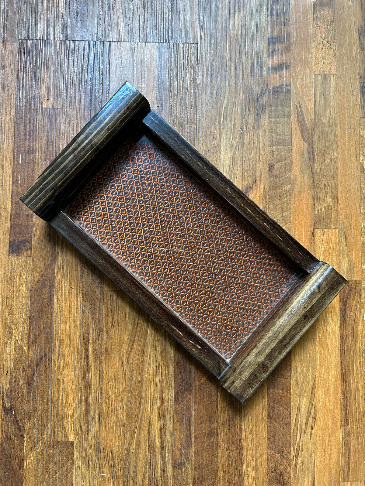 Wooden Tray - Small - Copper & Walnut Brown
