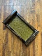 Wooden Tray - Small - Olive Green & Walnut Brown