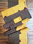 Table Mat & Table Runner Set - Plain Yellow + Green & Red Lines