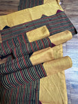 Table Mat & Table Runner Set - Plain Yellow + Green & Red Lines