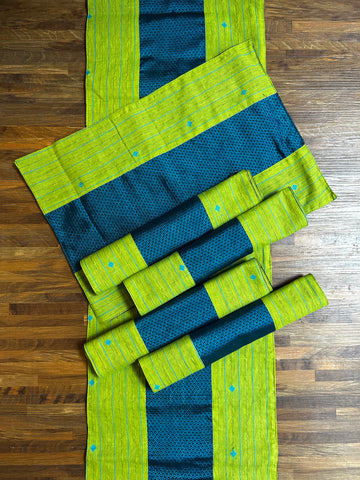 Table Mat & Table Runner Set - Green + Blue Khun