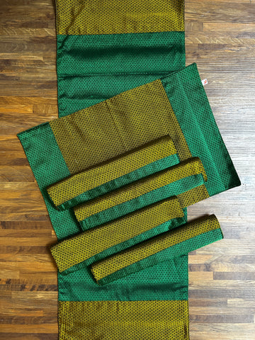 Table Mat & Table Runner Set - Green + Yellow
