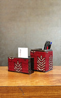 Wooden Pen stand & Card Holder