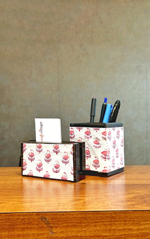 Wooden Pen stand & Card Holder