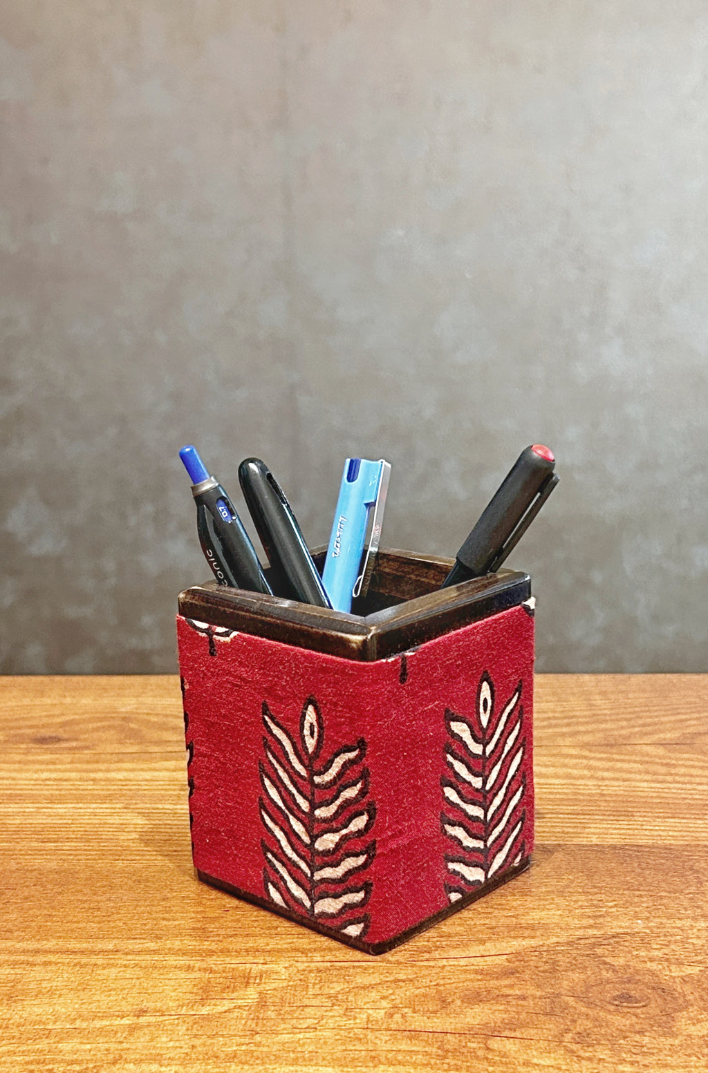 Wooden Pen stand & Card Holder