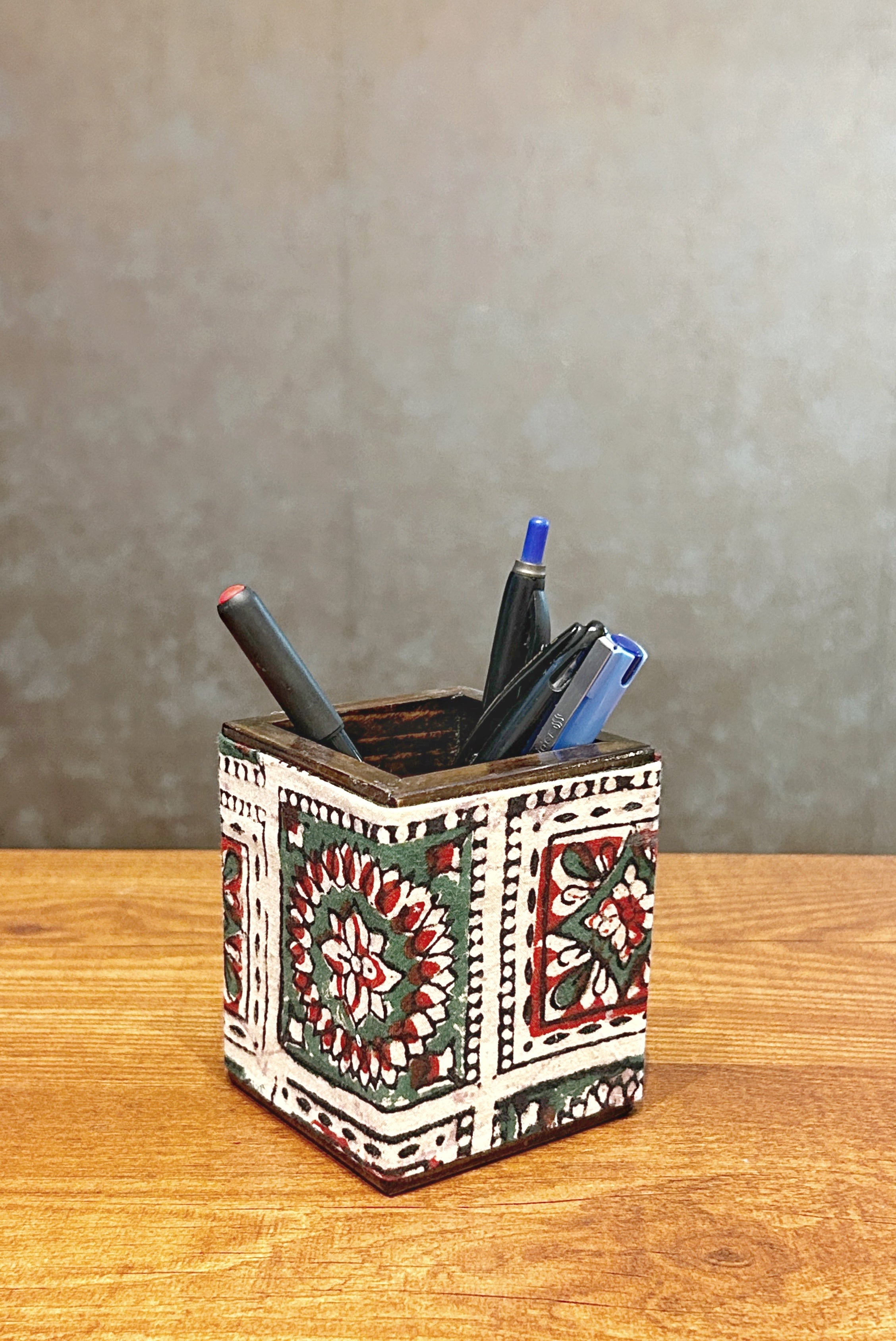 Wooden Pen stand & Card Holder