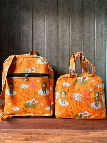 Cotton Backpack & Tiffin Bag Set