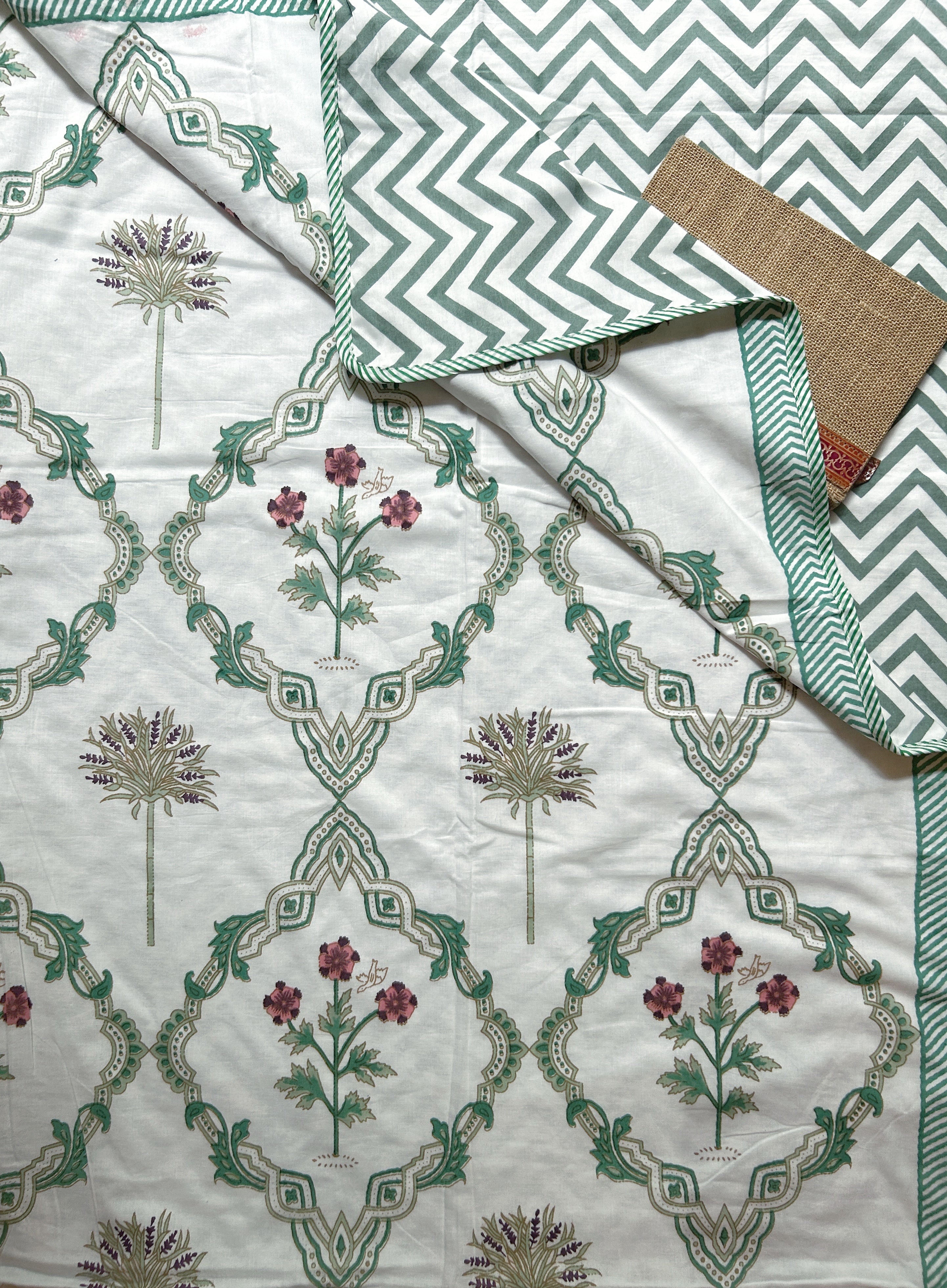 Sanganeri Single Dohar - Green