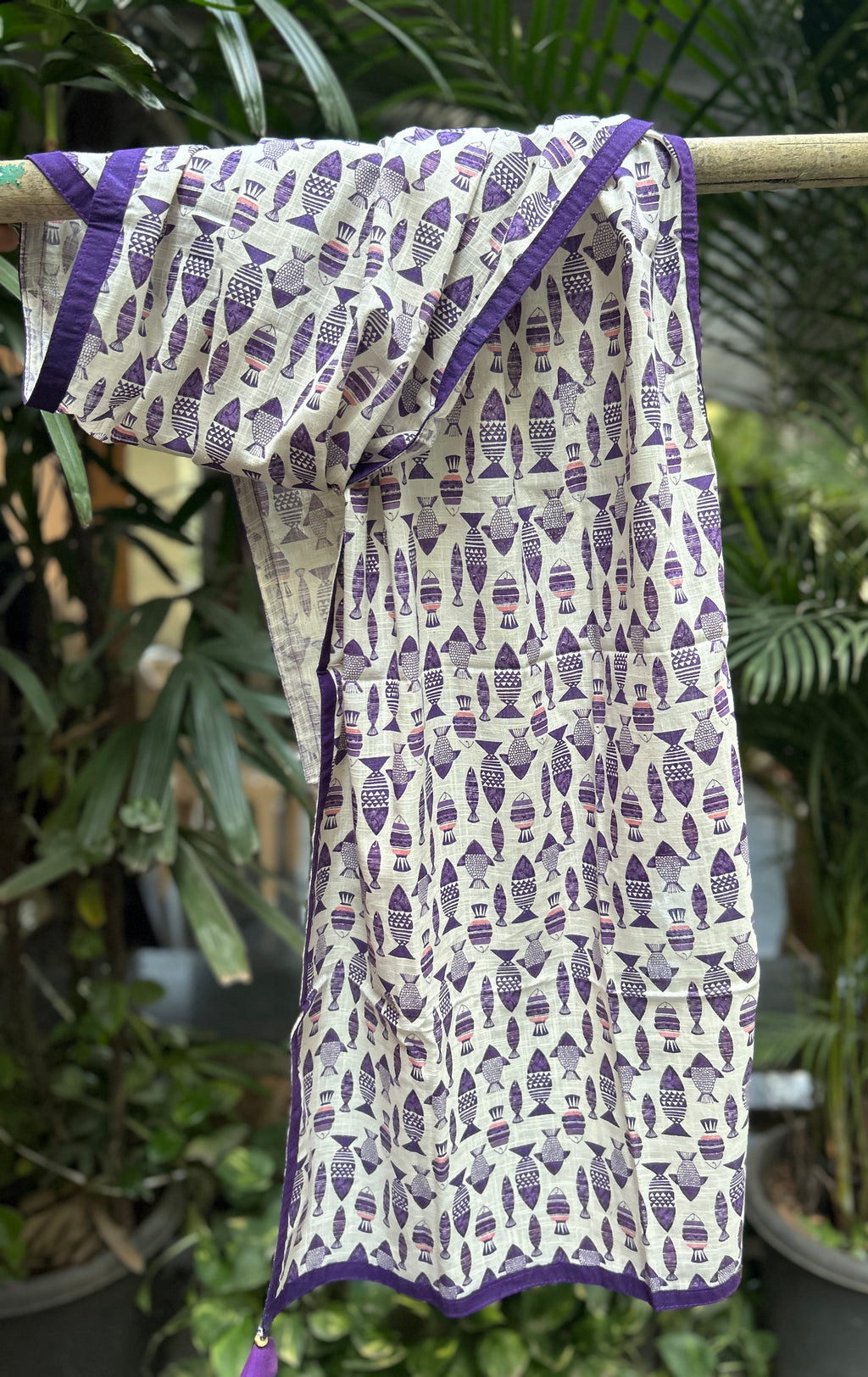 Cotton Stole - Purple