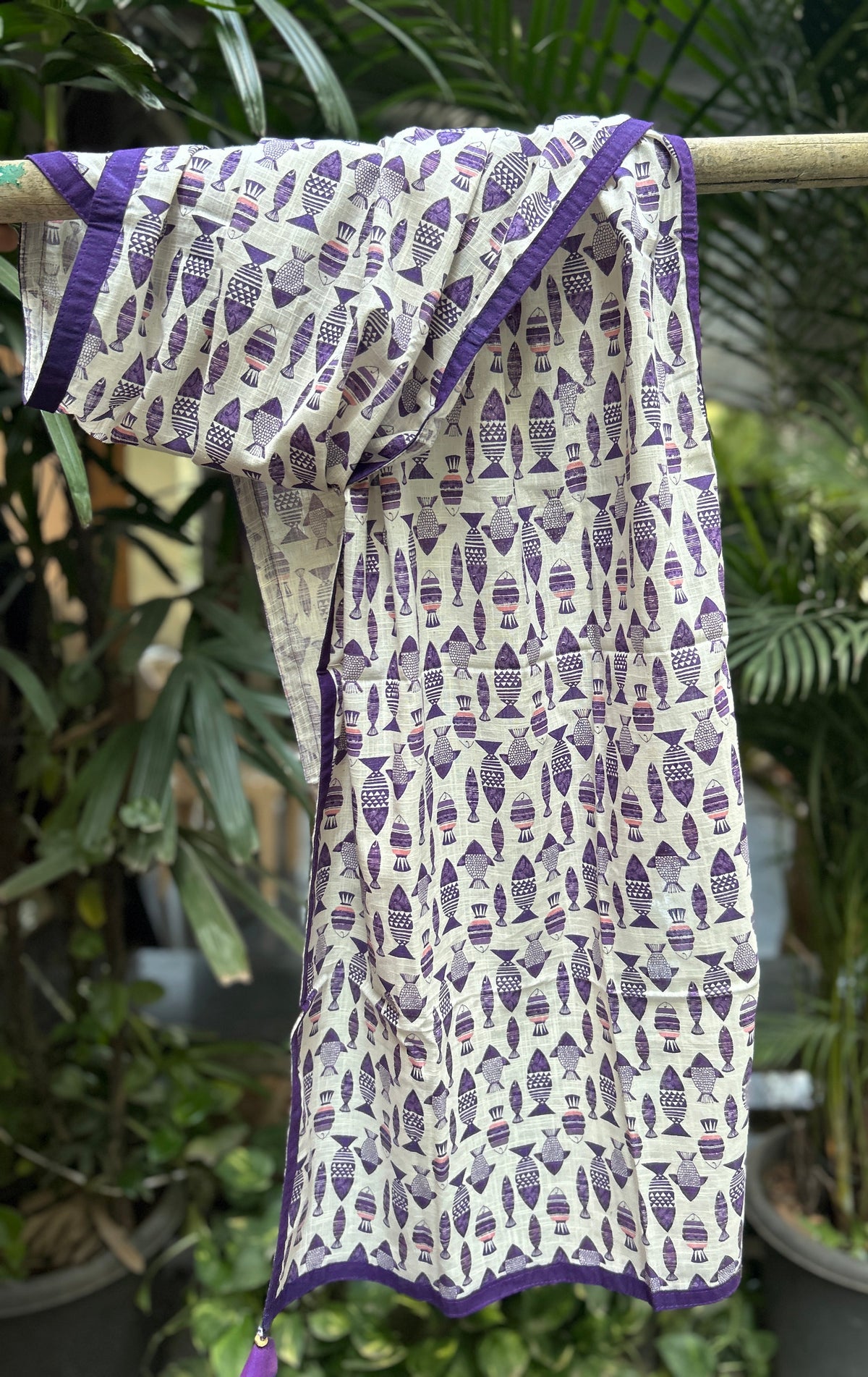 Cotton Stole - Purple