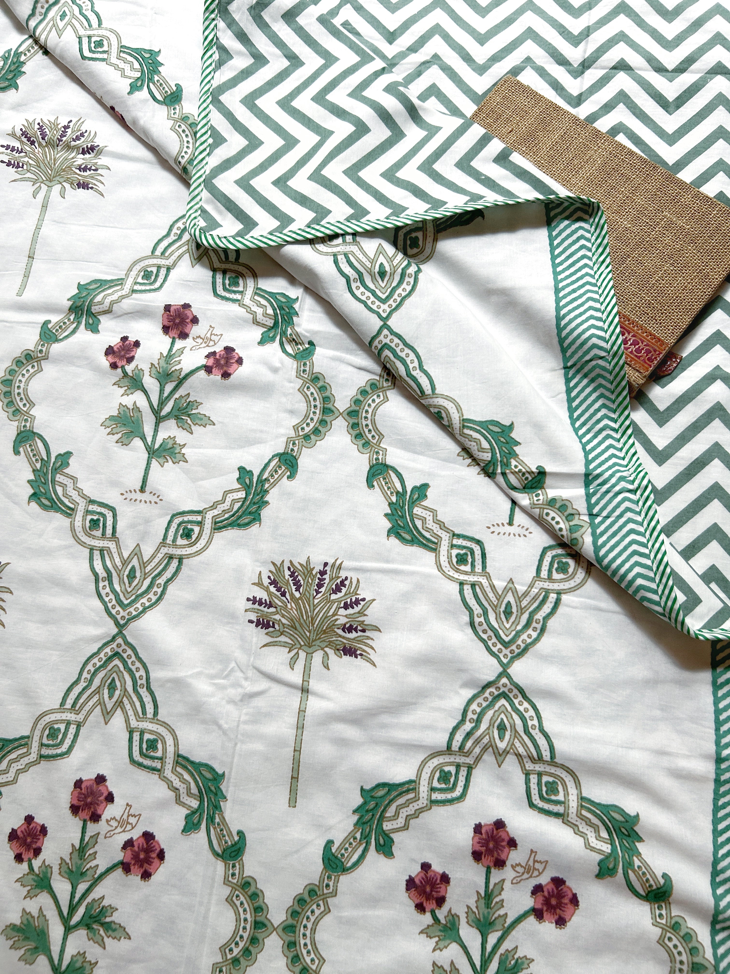 Sanganeri Single Dohar - Green