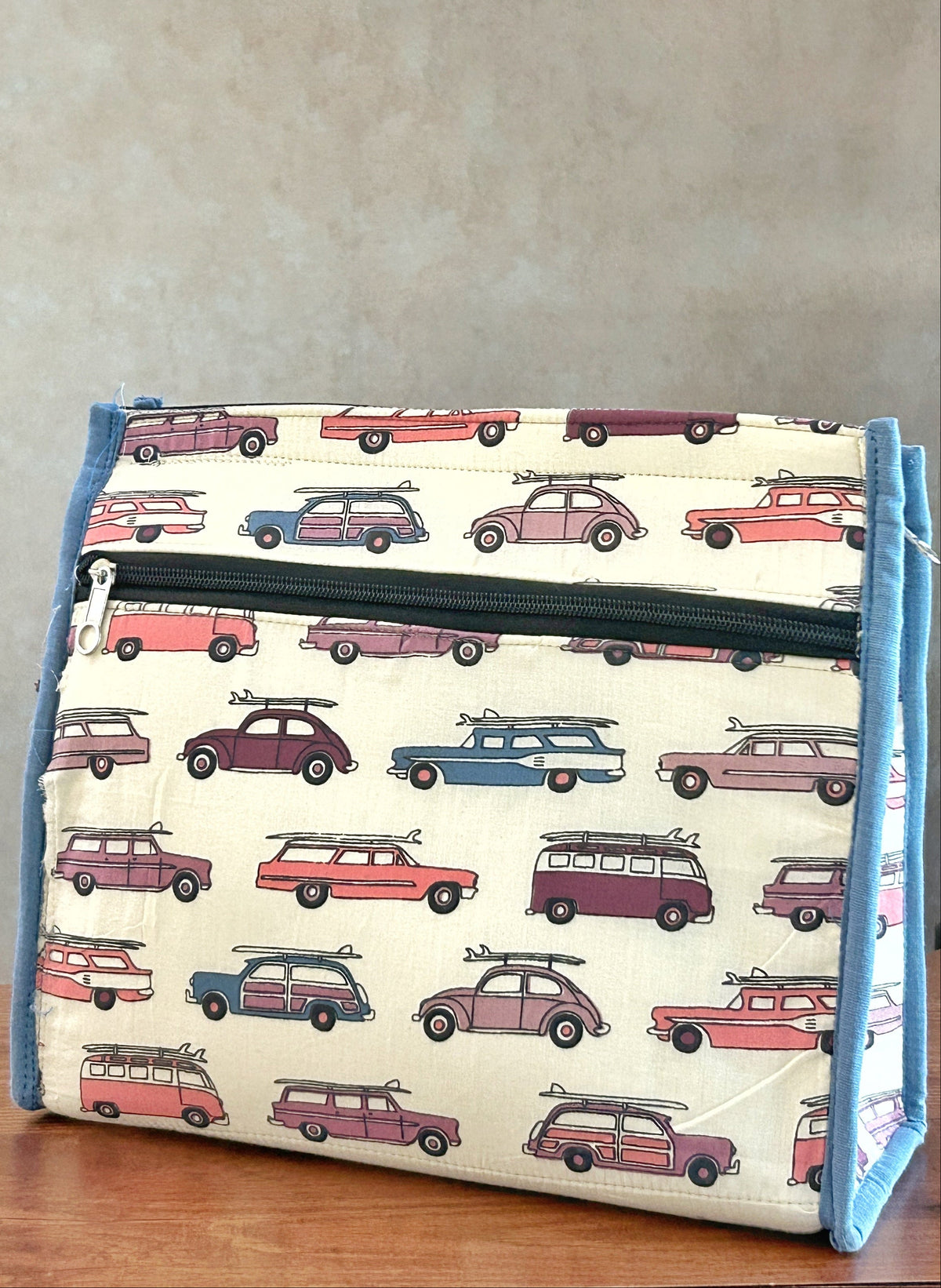 Cotton Tiffin Bag - Blue & Pink