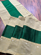 Falling Table Runner - Cream and Green Khun