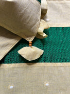 Falling Table Runner - Cream and Green Khun