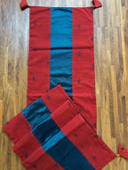 Falling Table Runner - Red and Blue Khun