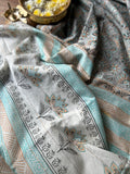 Baagru Chanderi Silk saree - Grey