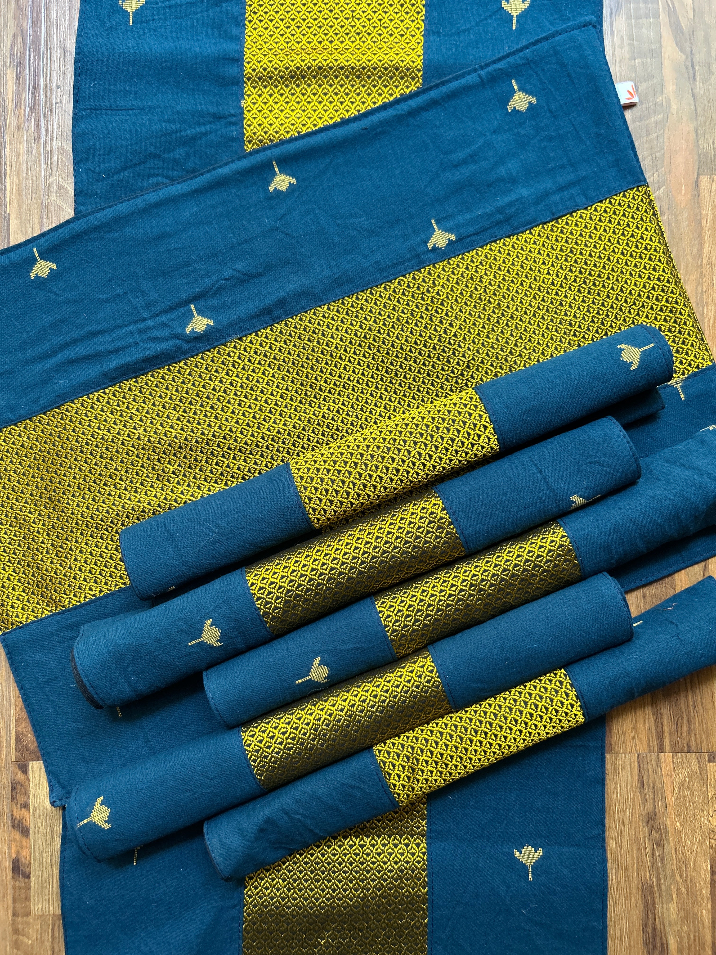 Table Mat & Table Runner Set - Green & Yellow Khun
