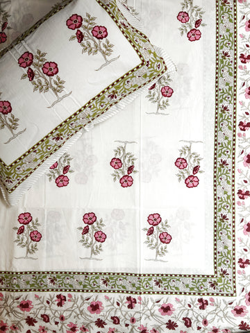 Baagh Double Bedsheet - Maroon