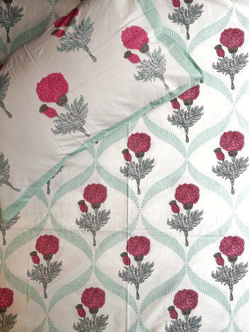 Baagh Double Bedsheet - Pink
