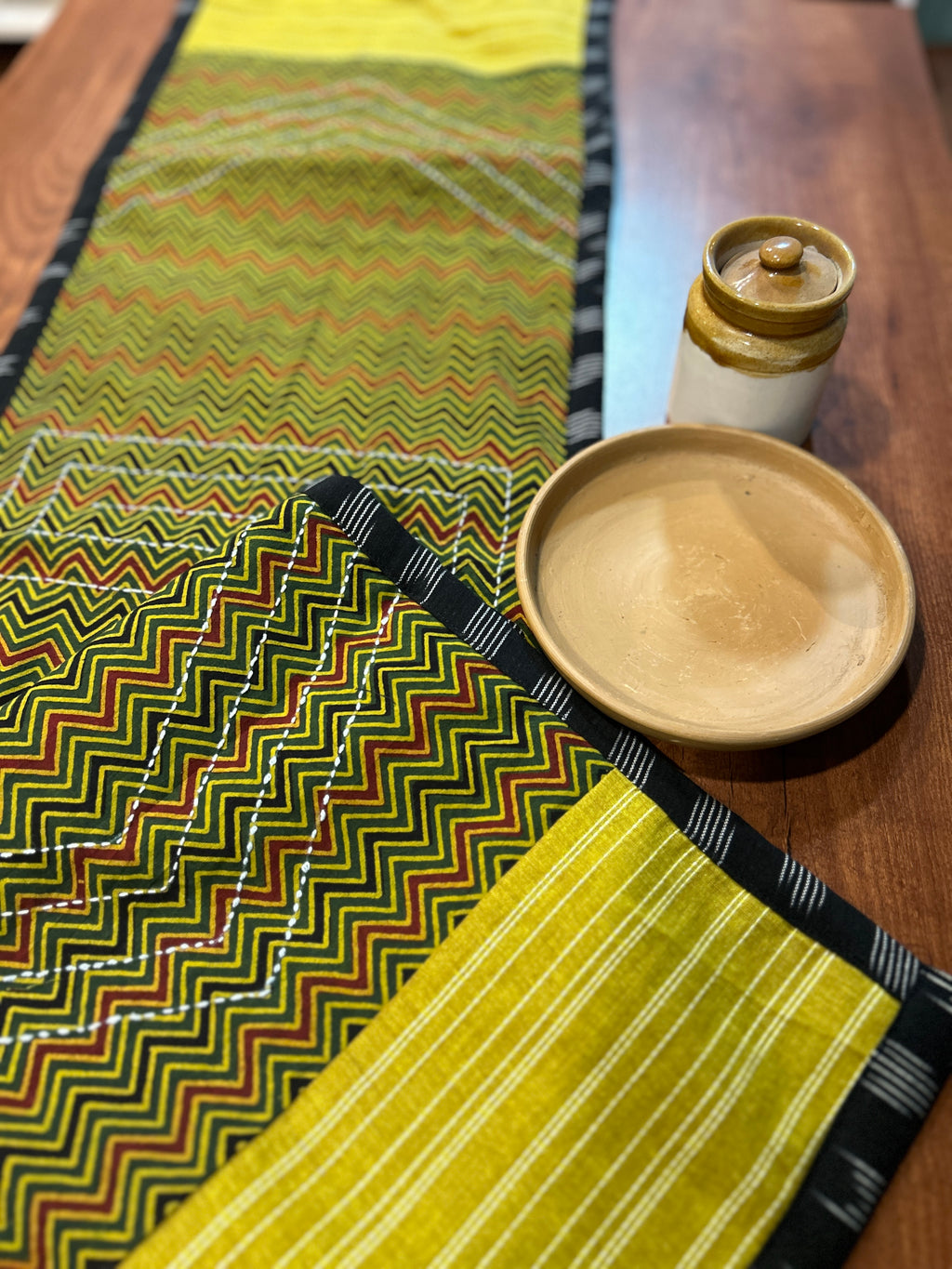 Patchwork Table Runner - Green
