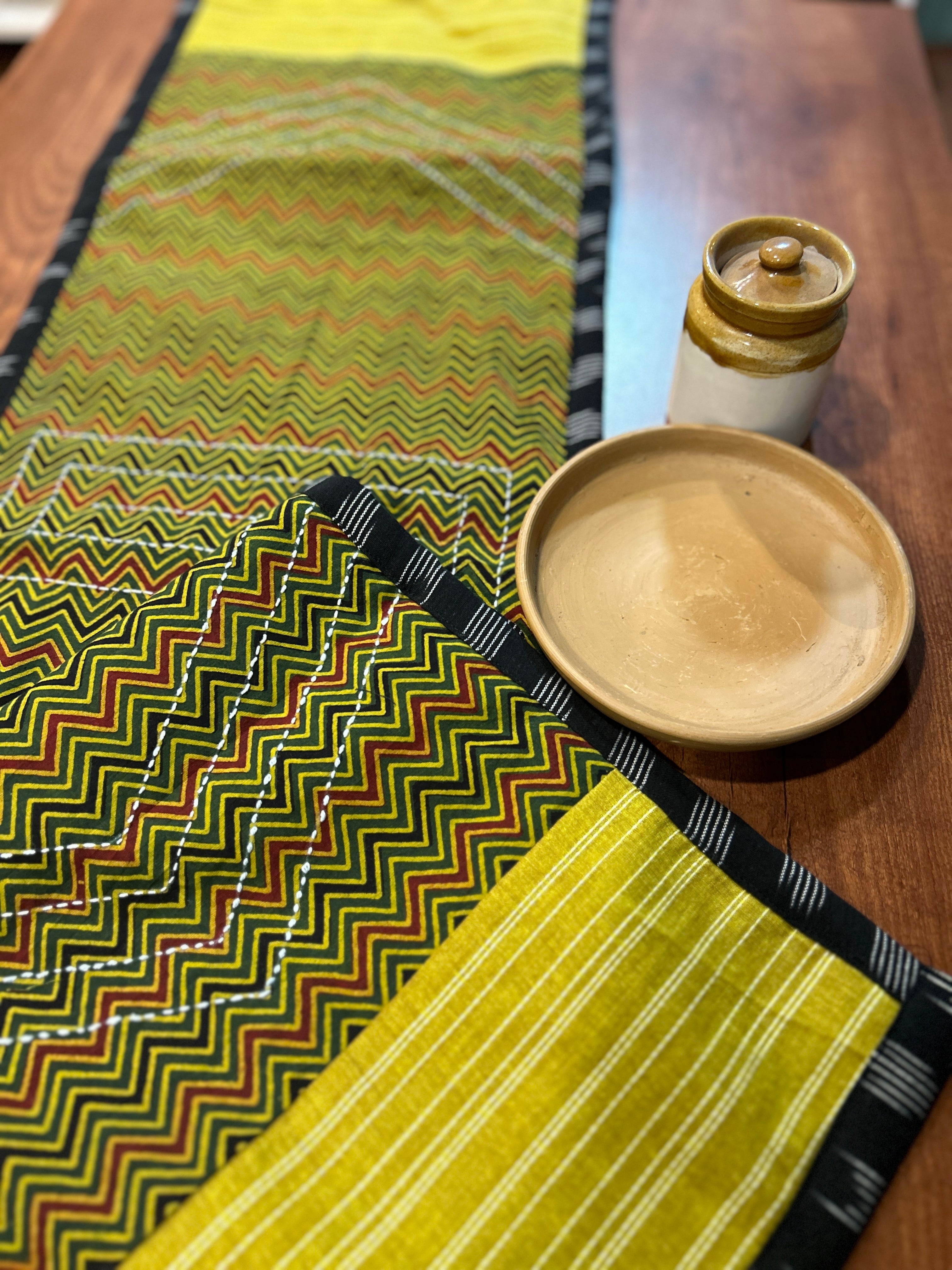Patchwork Table Runner - Green