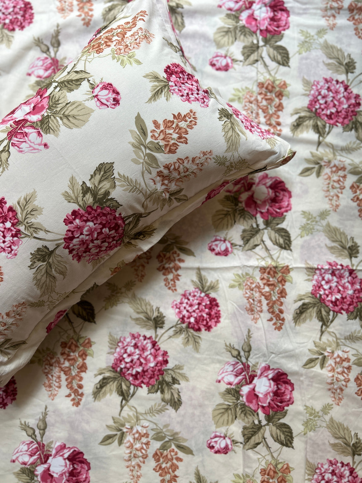 Floral Double Bedsheet - Pink