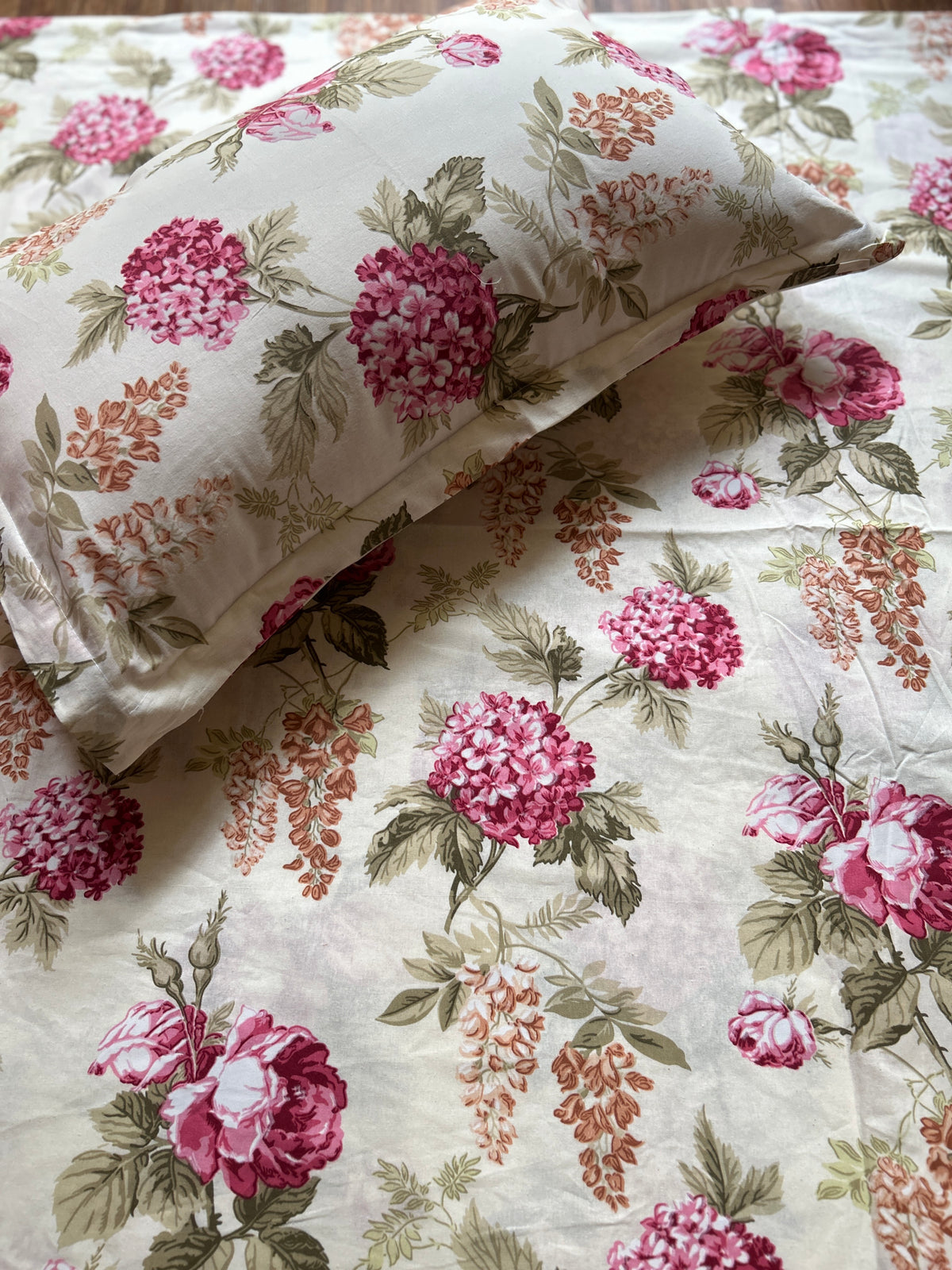 Floral Double Bedsheet - Pink