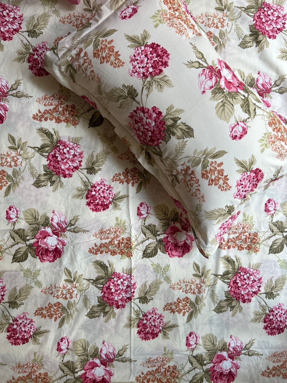 Floral Double Bedsheet - Pink