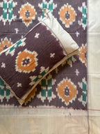 Ikat Double Bedsheet - Plum Grey