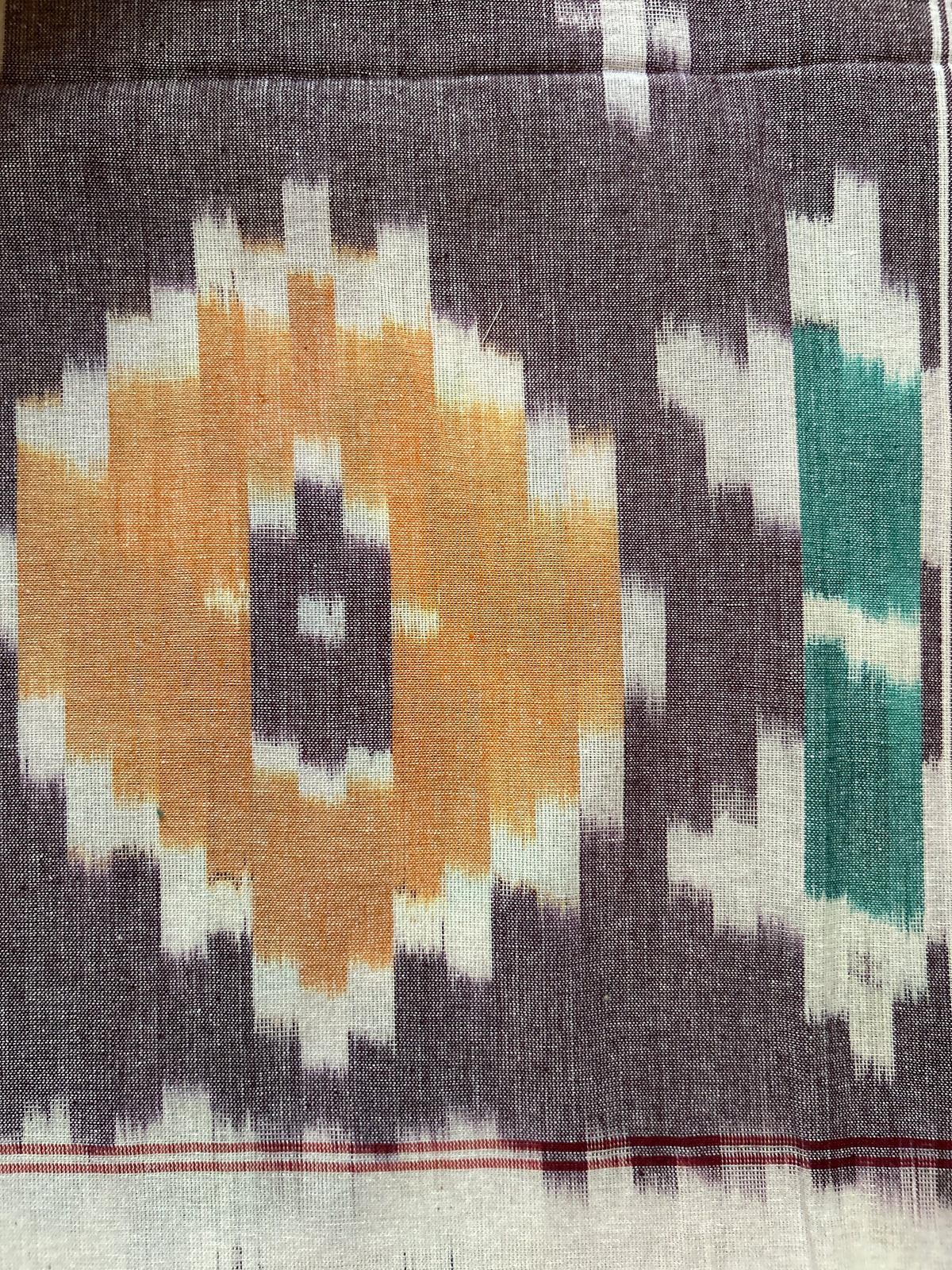 Ikat Double Bedsheet - Plum Grey
