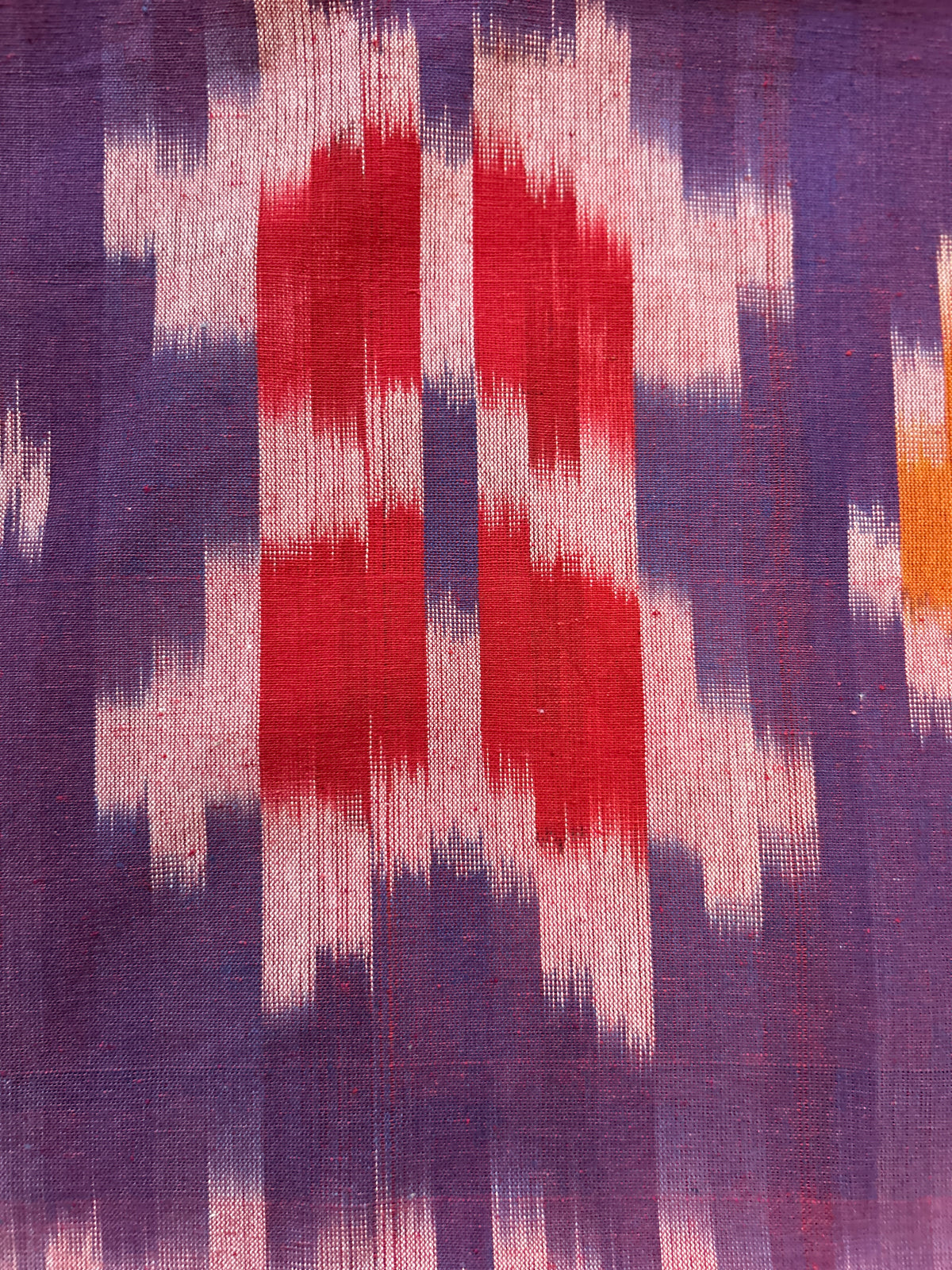 Ikat Double Bedsheet - Plum Purple & Peach