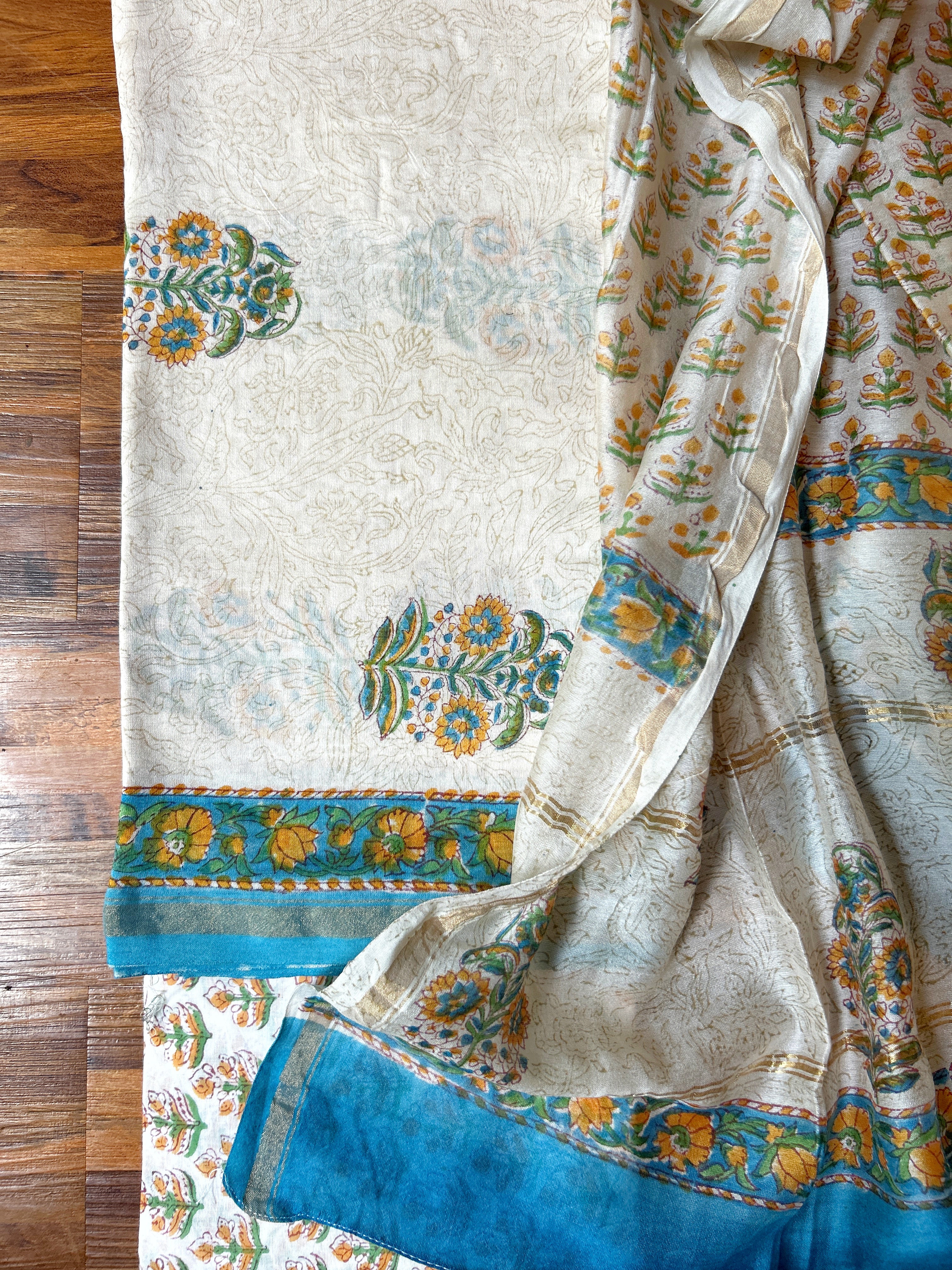 Chanderi Suit Set - Blue