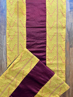 Table Mat & Table Runner Set - Yellow & Maroon Khun
