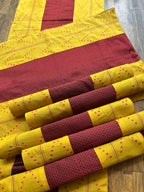 Table Mat & Table Runner Set - Yellow & Maroon Khun
