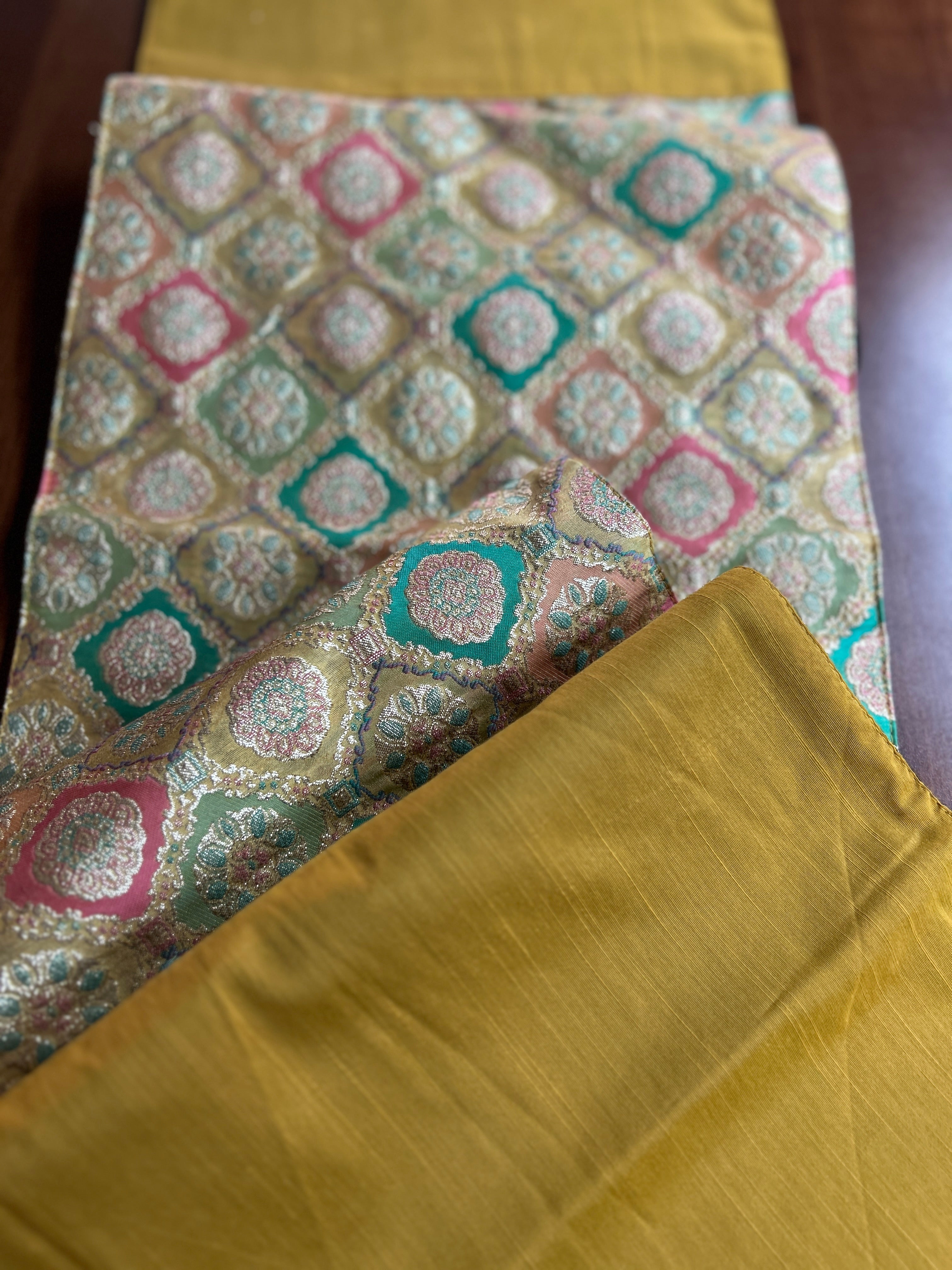 Brocade Falling Table Runner - Golden