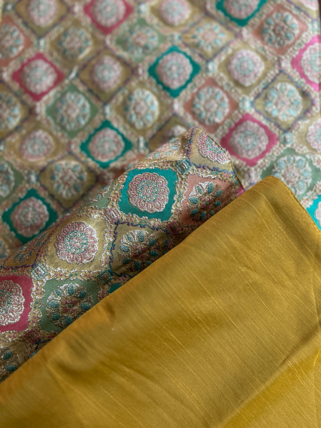 Brocade Falling Table Runner - Golden