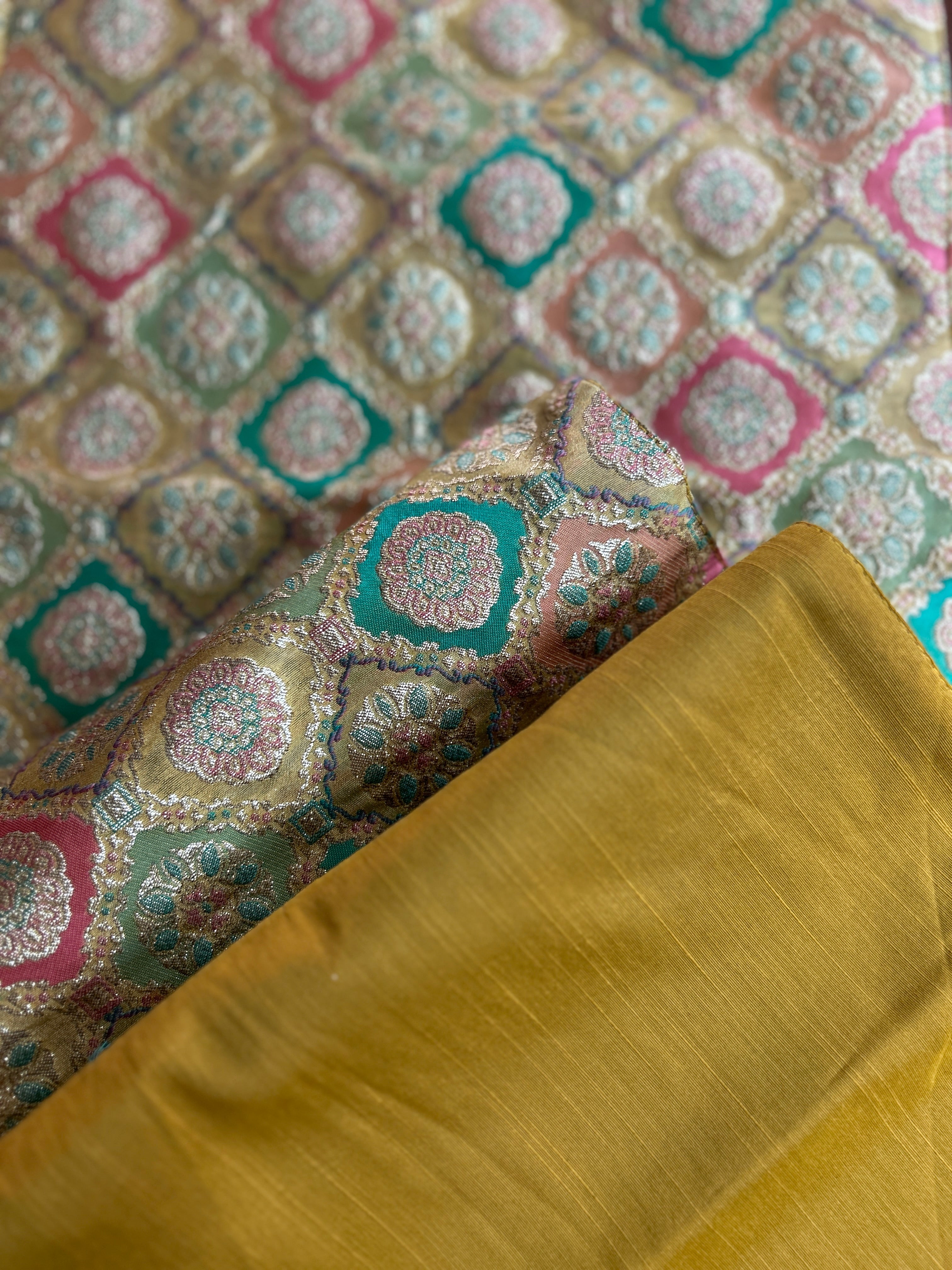 Brocade Falling Table Runner - Golden