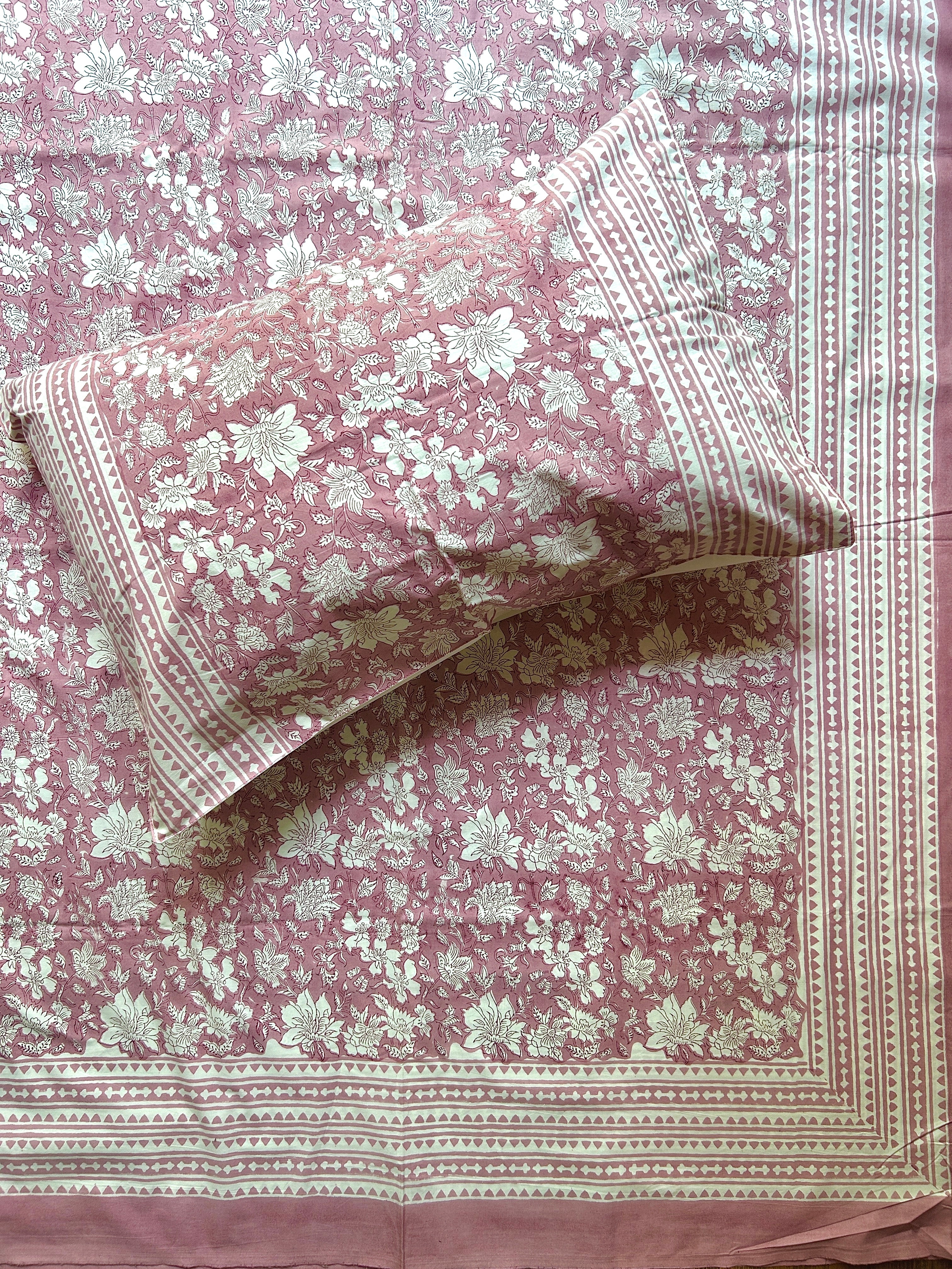 Heritage Superfine Double Bedsheet - Pink