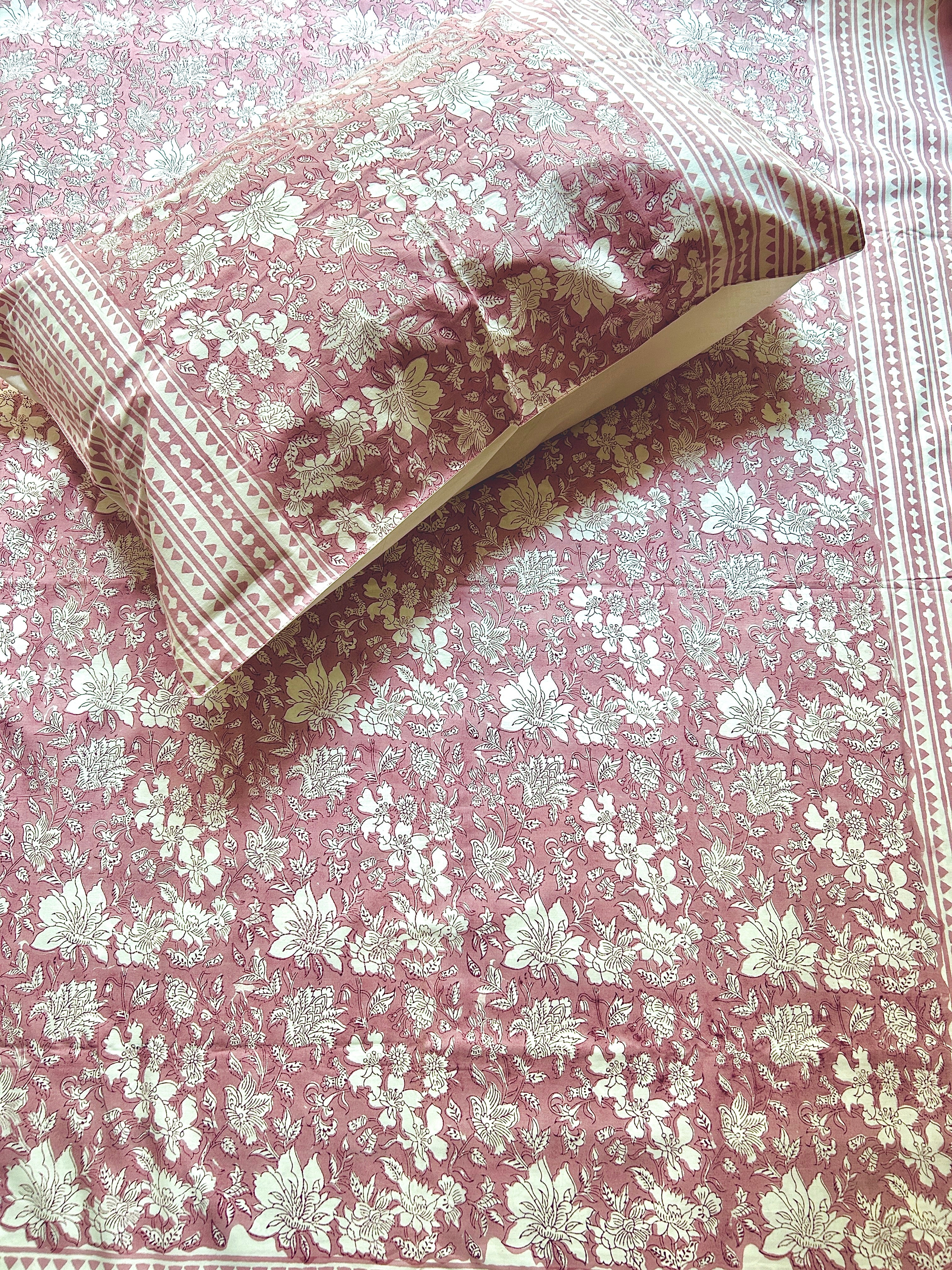 Heritage Superfine Double Bedsheet - Pink