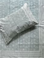 Heritage Superfine Double Bedsheet - Greenish Grey