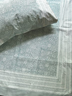 Heritage Superfine Double Bedsheet - Greenish Grey