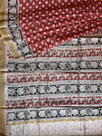 Kalamkari Chanderi Silk Saree - Maroon