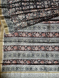 Kalamkari Chanderi Silk Saree - Black