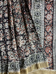 Kalamkari Chanderi Silk Saree - Black