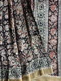 Kalamkari Chanderi Silk Saree - Black